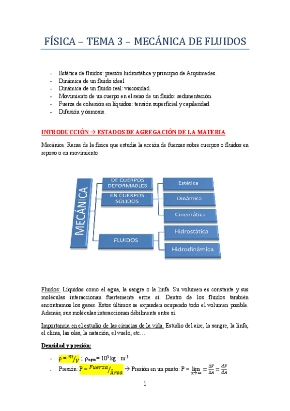 Miniatura del documento TEMA 3 - MECÁNICA DE FLUIDOS - FÍSICA.pdf