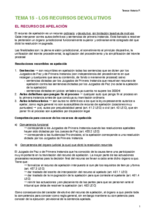 Miniatura del documento Tema 15 - Los recursos devolutivos.pdf