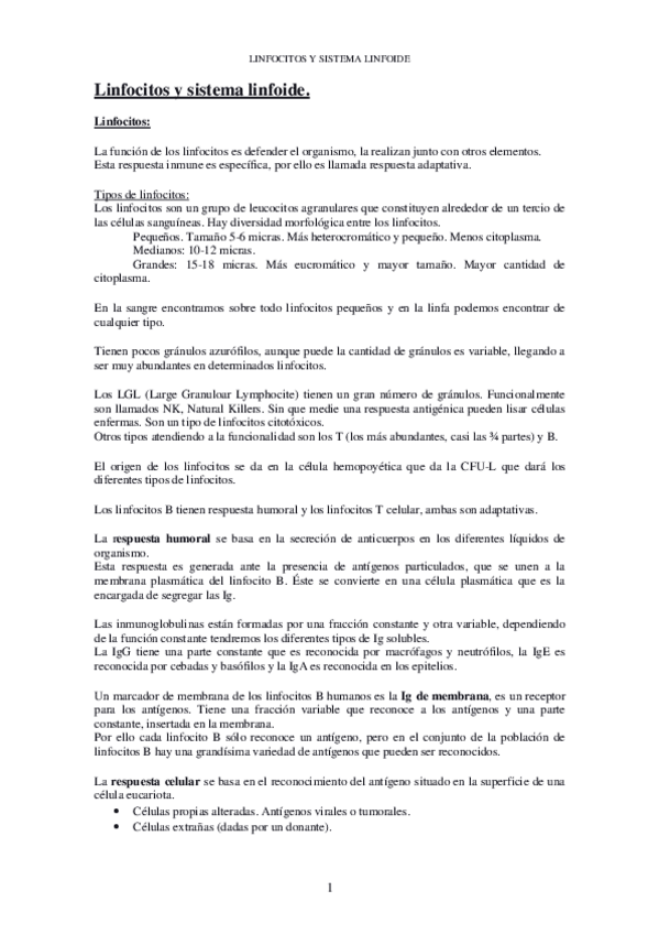 Miniatura del documento 04. Linfocitos y sistema linfático.pdf