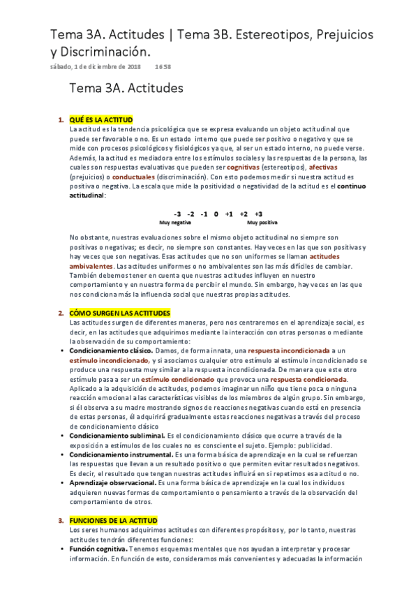 Miniatura del documento PSICOLOGÍA SOCIAL Tema 3A. Actitudes & Tema3B. Estereotipos- Prejuicios y Discriminación..pdf