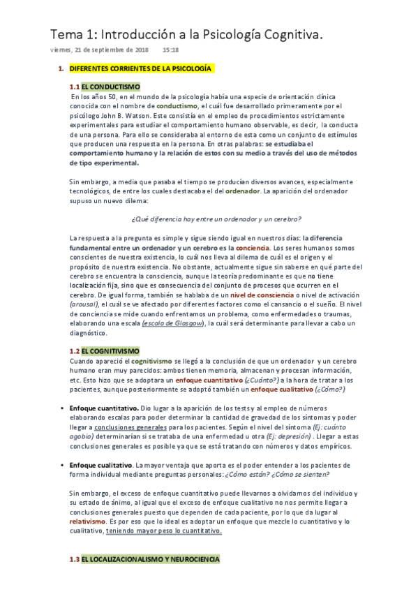 Miniatura del documento PAT Tema 1. Introducción a la Psicología Cognitiva.pdf