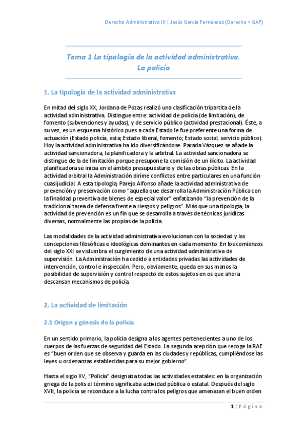 Miniatura del documento Tema 1 La Tipología de la Actividad Administrativa. La Policía.pdf