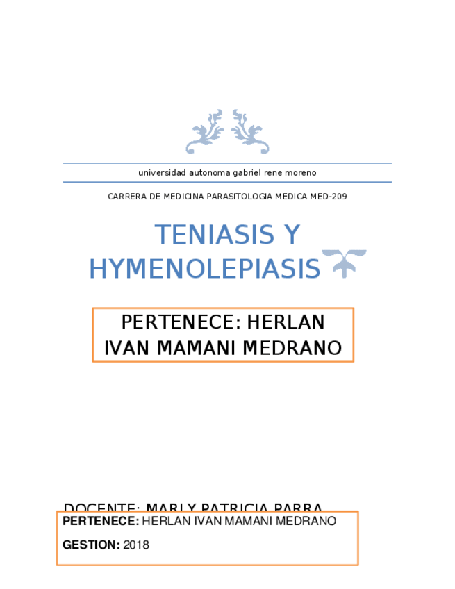 Miniatura del documento TENIASIS Y HYMENOLEPIASIS.docx