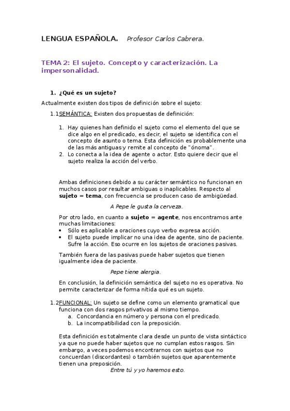 Miniatura del documento Lengua Española - Tema 2.docx