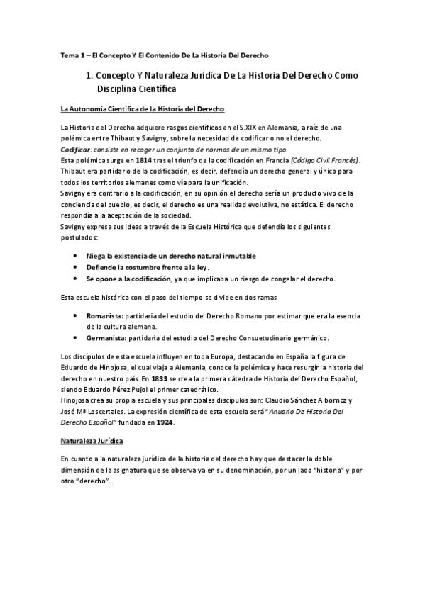 Miniatura del documento Tema 1 - El Concepto Y El Contenido De La Historia Del Derecho.pdf
