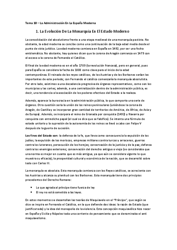 Miniatura del documento Tema 10 - La Administración En La España Moderna.pdf