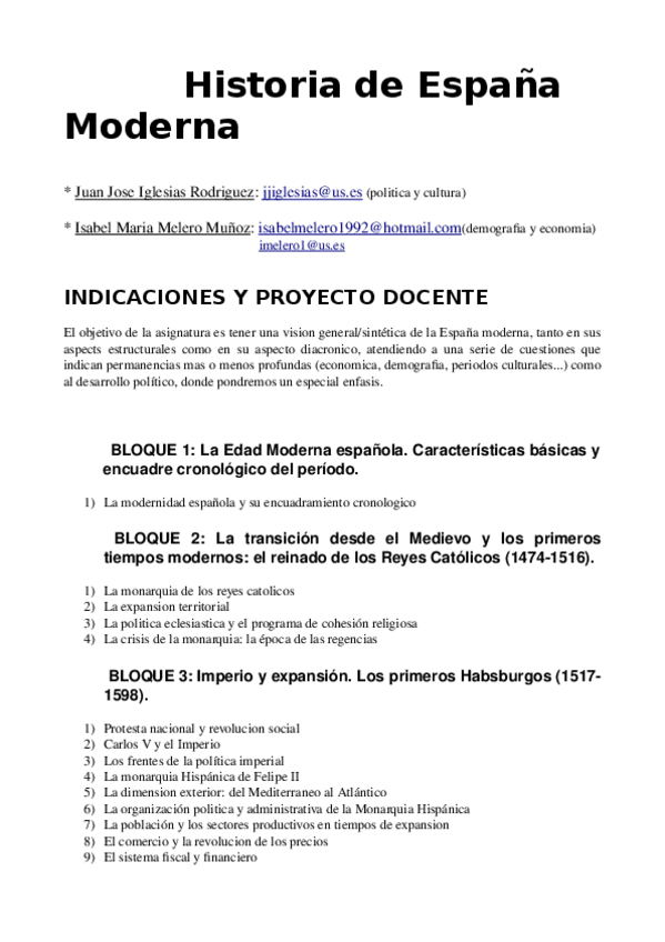 Miniatura del documento Historia de España Moderna.odt