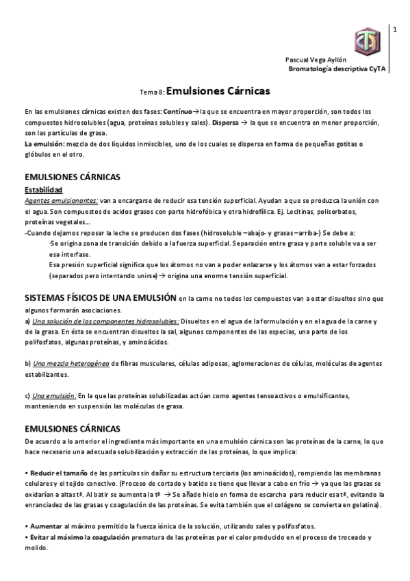 Miniatura del documento Tema 8 Emulsiones cárnicas.pdf
