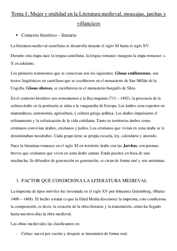 Miniatura del documento 1. Mujer y oralidad en la Literatura medieval - moaxajas- jarchas y villancicos.docx