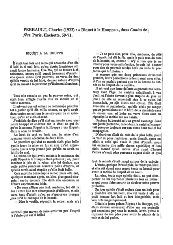 Miniatura del documento 01. PERRAULT- Charles (1923) - Riquet à la Houppe”, dans Contes de fées. Paris ,Hachette, 59-71.pdf