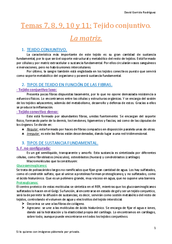 Miniatura del documento Tema 7- 8, 9,10 y 11. Tejido conjuntivo o conectivo..pdf