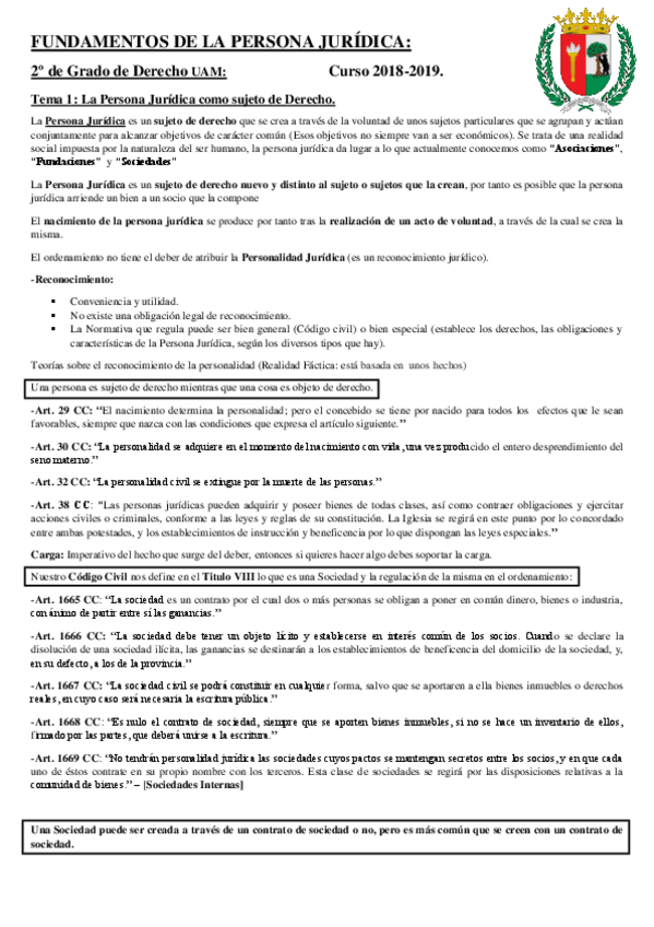 Miniatura del documento UAM Fundamentos de la Persona Juridica (Apuntes Completos) -- Esquema.pdf