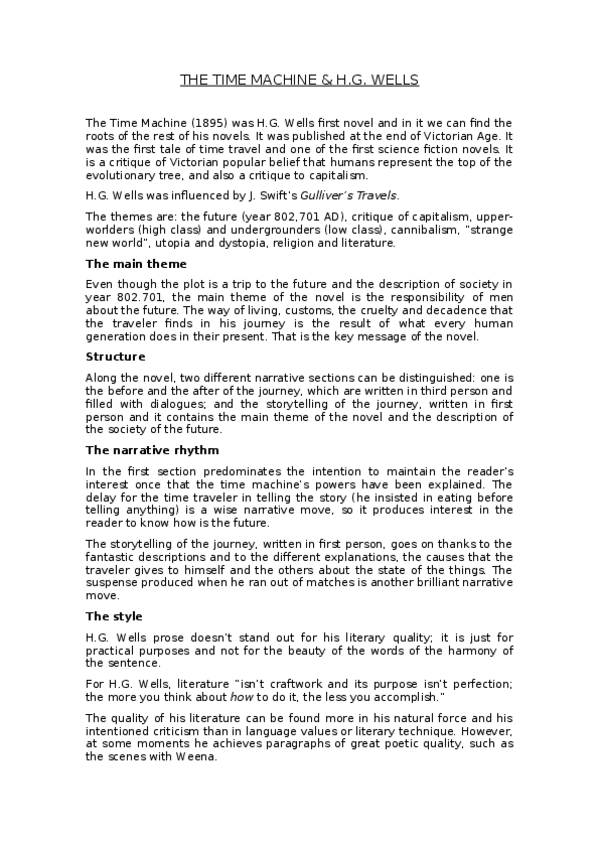 Miniatura del documento The Time Machine & HG Wells.docx