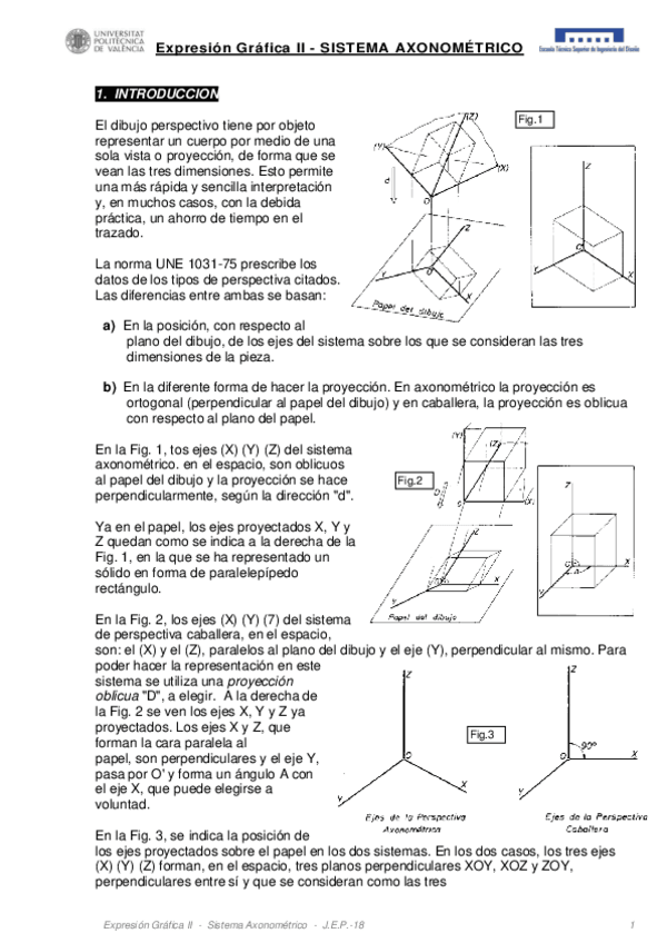 Miniatura del documento EXPRESIÓN GRÁFICA II - Sistema Axonométrico - COMPOSICIÓN UPV.pdf