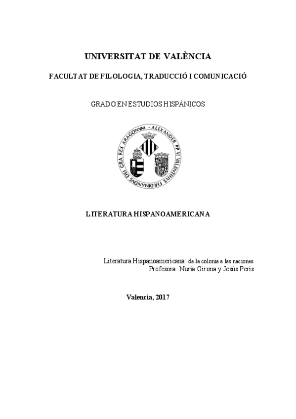 Miniatura del documento Literatura hispanoamericana. Colonias y naciones.pdf