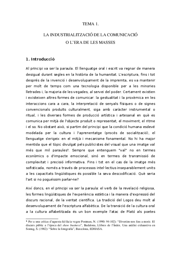 Miniatura del documento TEMA 1 (La industrialització de la comunicació).docx