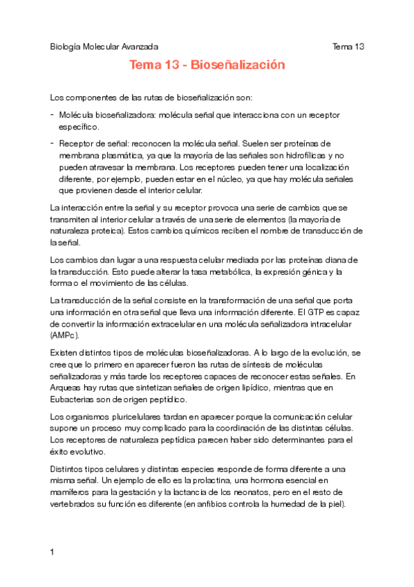 Miniatura del documento Tema 13 - Bioseñalización (Biología Molecular).pdf
