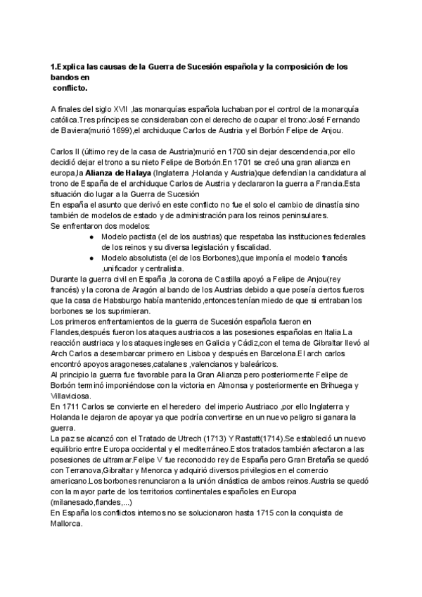 Miniatura del documento Explica las causas de la Guerra de Sucesión española y la composición de los bandos en conflicto..pdf