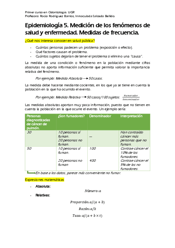 Miniatura del documento Epidemiología 5. Medidas de frecuencia..pdf