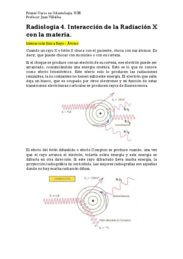 Miniatura del documento Radiología 4. Interacción de Rayos X y Materia..pdf