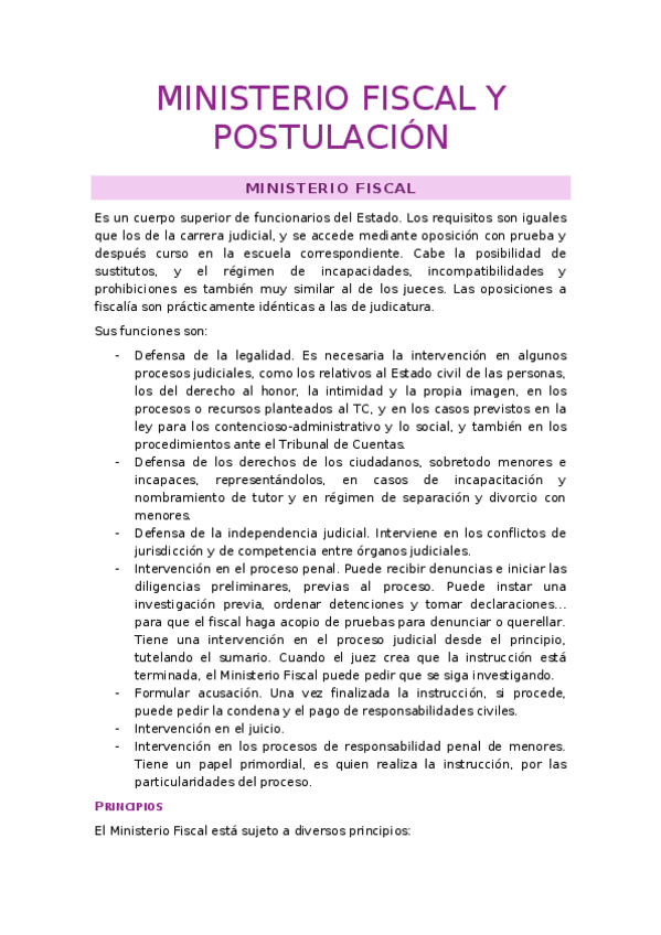 Miniatura del documento TEMA 6. MINISTERIO FISCAL Y POSTULACIÓN.docx