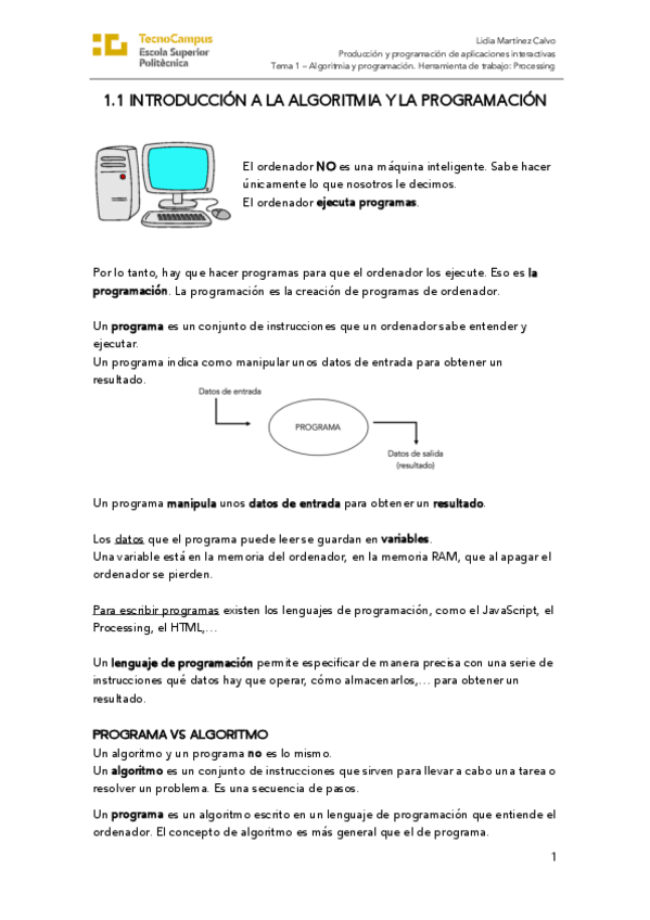 Miniatura del documento Tema 1 - Algoritmia y programación.pdf