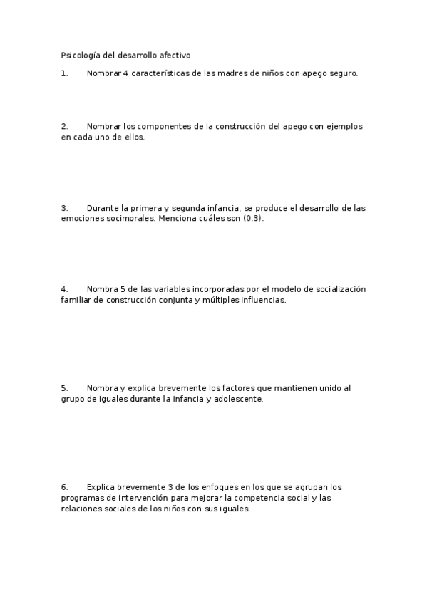 Miniatura del documento Examen Desarrollo Afectivo y Social.odt