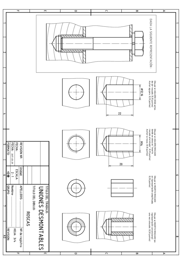 Miniatura del documento 1er EXAMEN Exp Graf (Uniones desmontables) 2016-2017 (solucion).pdf
