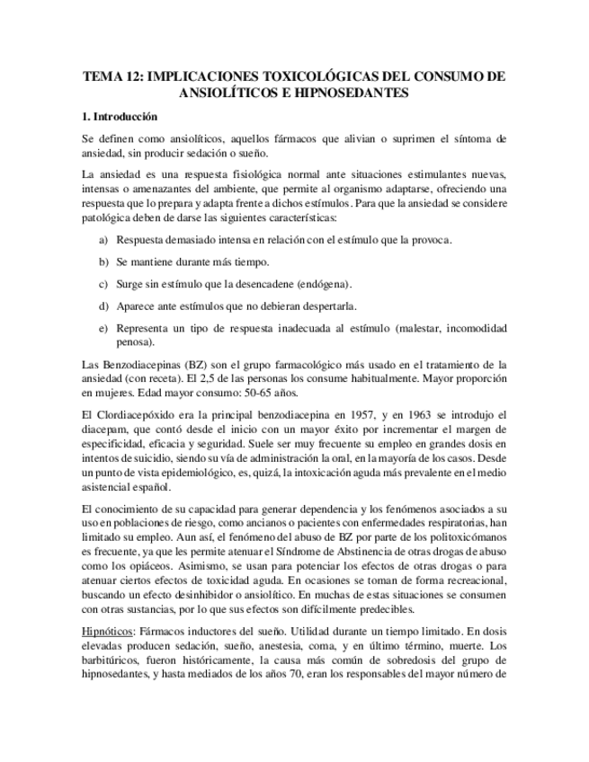 Miniatura del documento Tema 12. Barbitúricos y Benzodiacepinas.pdf