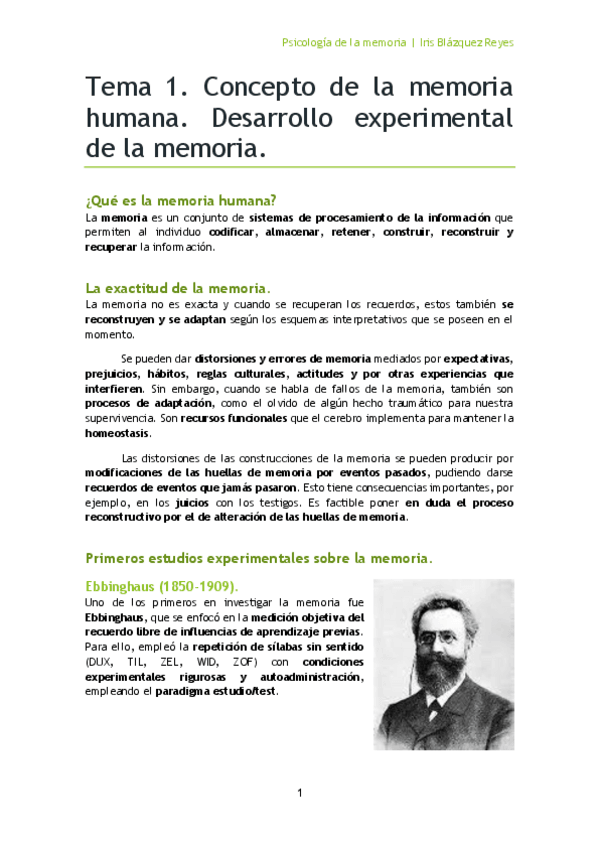 Miniatura del documento TEMA 1. CONCEPTO DE LA MEMORIA HUMANA. DESARROLLO EXPERIMENTAL DE LA MEMORIA.pdf