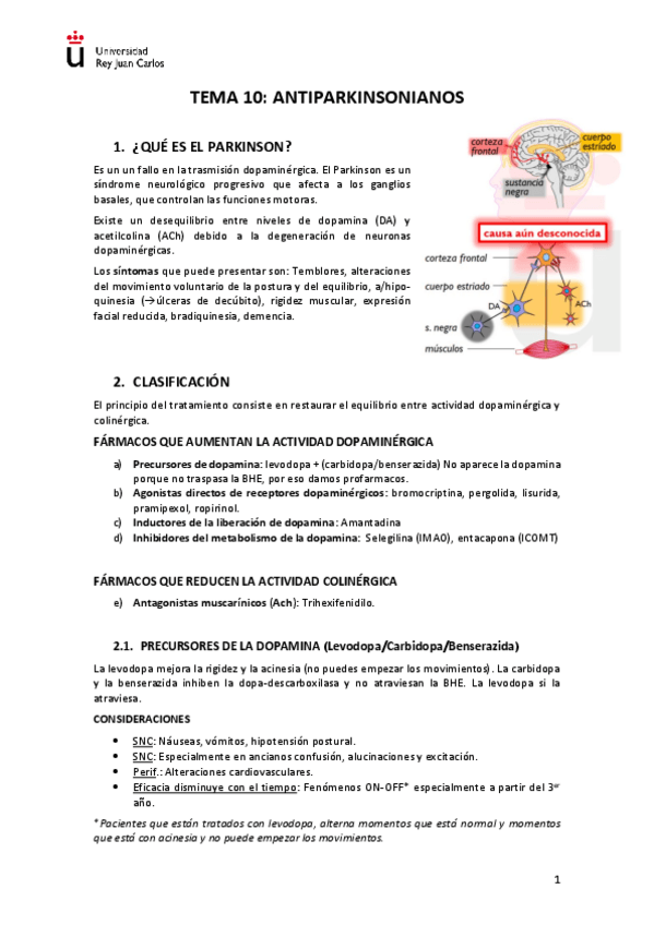 Miniatura del documento TEMA 10 - Antiparkinsonianos.pdf