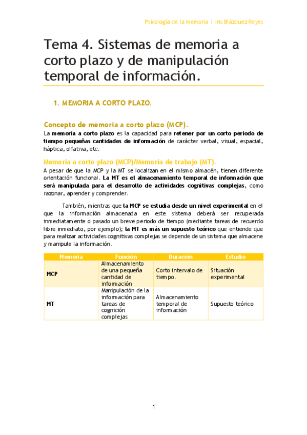 Miniatura del documento TEMA 4.1. SISTEMAS DE MEMORIA A CORTO PLAZO Y DE MANIPULACIÓN TEMPORAL DE INFORMACIÓN. MEMORIA A CORTO PLAZO.pdf