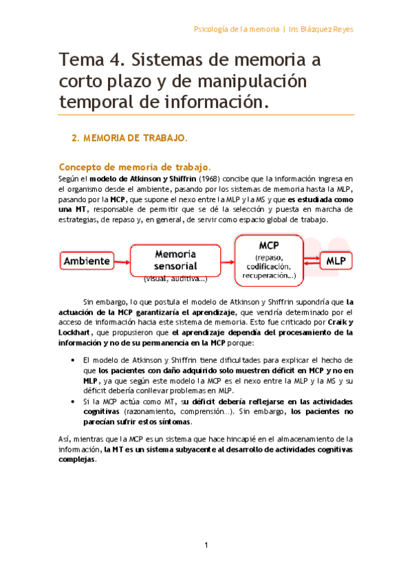 Miniatura del documento TEMA 4.2. SISTEMAS DE MEMORIA A CORTO PLAZO Y DE MANIPULACIÓN TEMPORAL DE INFORMACIÓN. MEMORIA DE TRABAJO.pdf
