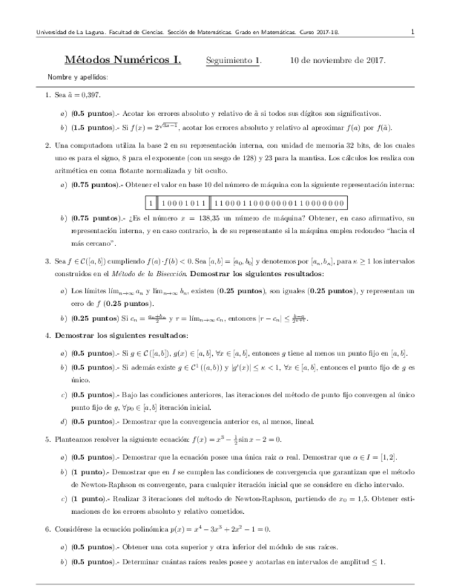 Miniatura del documento Seguimiento 1- Métodos Numéricos I, 2017-18, 10-11-17 (1).pdf