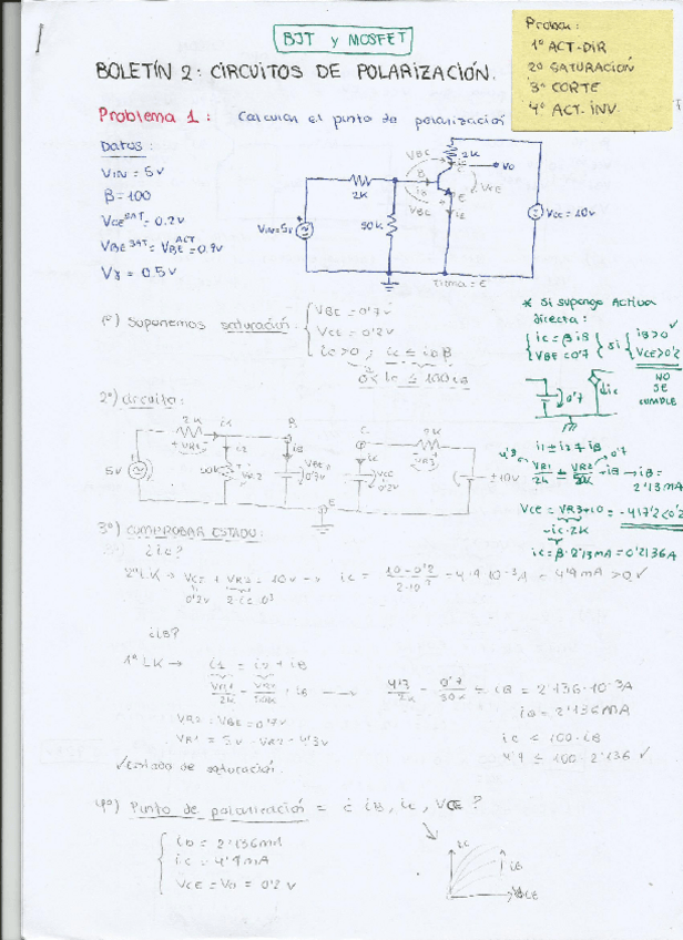 Miniatura del documento Boletín resuelto BJT y MOSFET.pdf