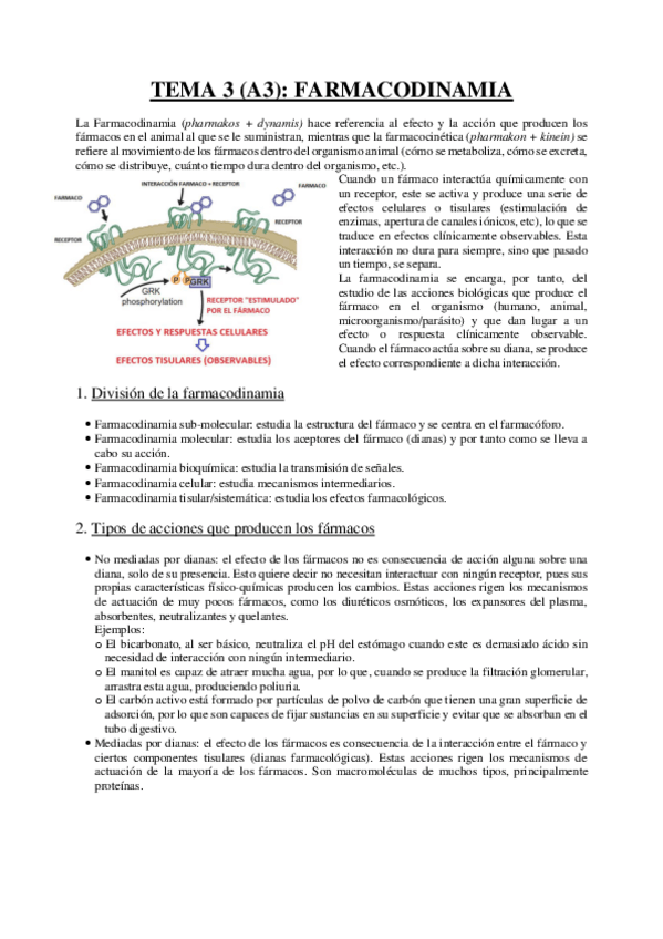 Miniatura del documento Tema 3 - Farmacodinamia.pdf