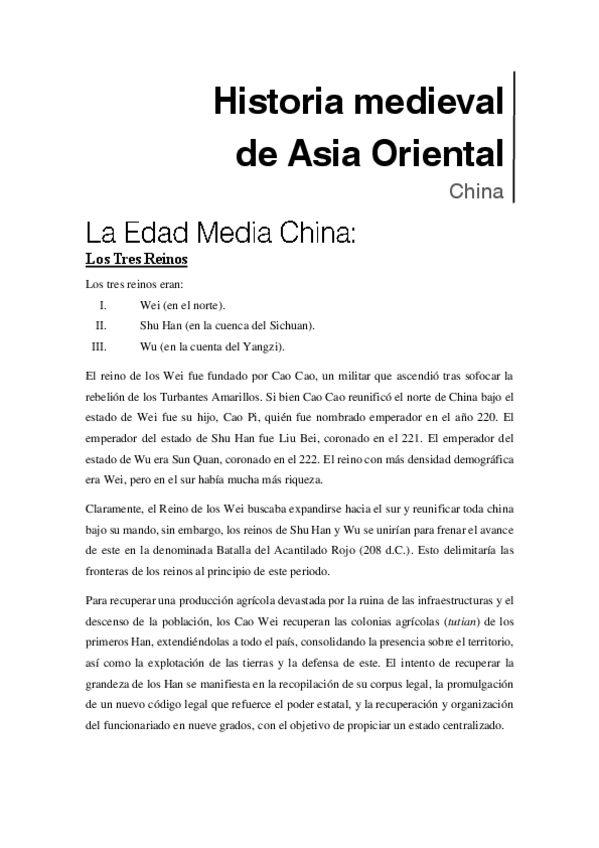 Miniatura del documento Historia medieval CHINA - 2.- Los Tres Reinos.pdf