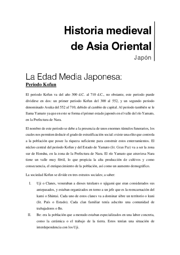 Miniatura del documento Historia medieval JAPÓN - 2.- Periodo Kofun y fundación del estado Yamato.pdf