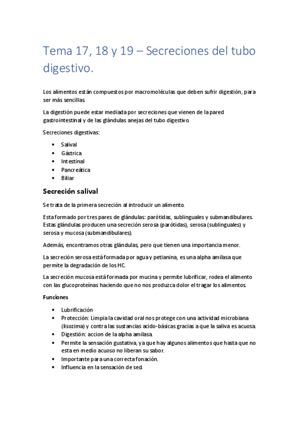 Miniatura del documento Tema 17- 18 y 19 – Secreciones del tubo digestivo..pdf