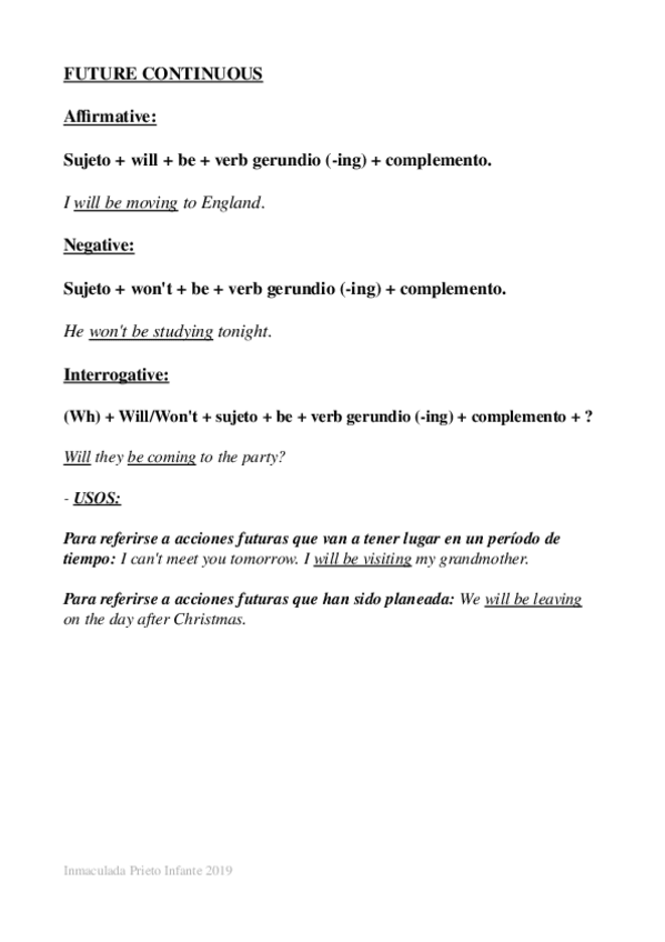 Miniatura del documento future continuous y perfect.odt