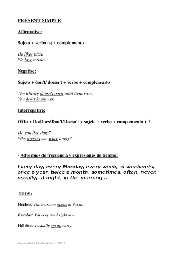 Miniatura del documento Present simple and present continuous.odt