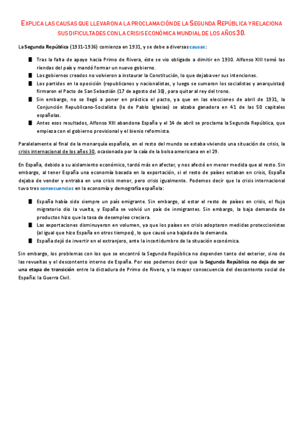 Miniatura del documento Explica las causas que llevaron a la proclamación de la Segunda República y relaciona sus dificultades con la crisis económica mundial de los años 30.pdf