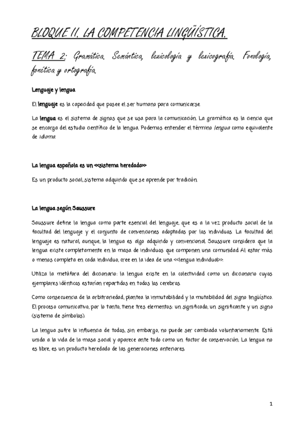Miniatura del documento Tema 2. Gramática.Semántica- lexicología y lexicografía. Fonología, fonética y ortografía.pdf