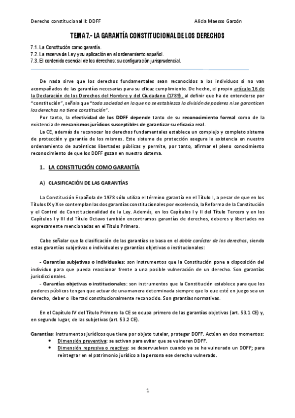 Miniatura del documento TEMA 7. LA GARANTÍA CONSTITUCIONAL DE LOS DERECHOS.pdf