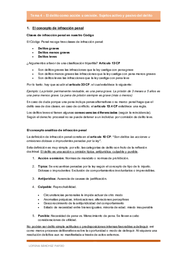Miniatura del documento Tema 4 - El delito como acción u omisión. Sujetos activo y pasivo del delito..pdf
