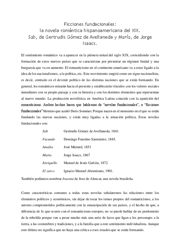Miniatura del documento Ficciones fundacionales la novela romántica hispanoamericana del XIX. Sab- de Gertrudis Gómez de Avellaneda y María, de Jorge Isaacs..pdf