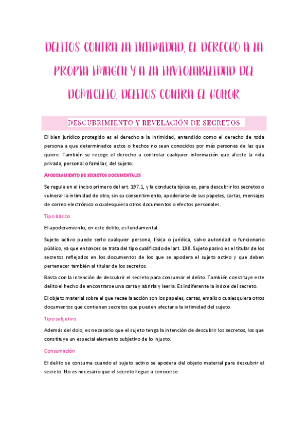 Miniatura del documento TEMA 7. DELITOS CONTRA LA INTIMIDAD- EL DERECHO A LA PROPIA IMAGEN Y A LA INVIOLABILIDAD DEL DOMICILIO. DELITOS CONTRA EL HONOR.pdf