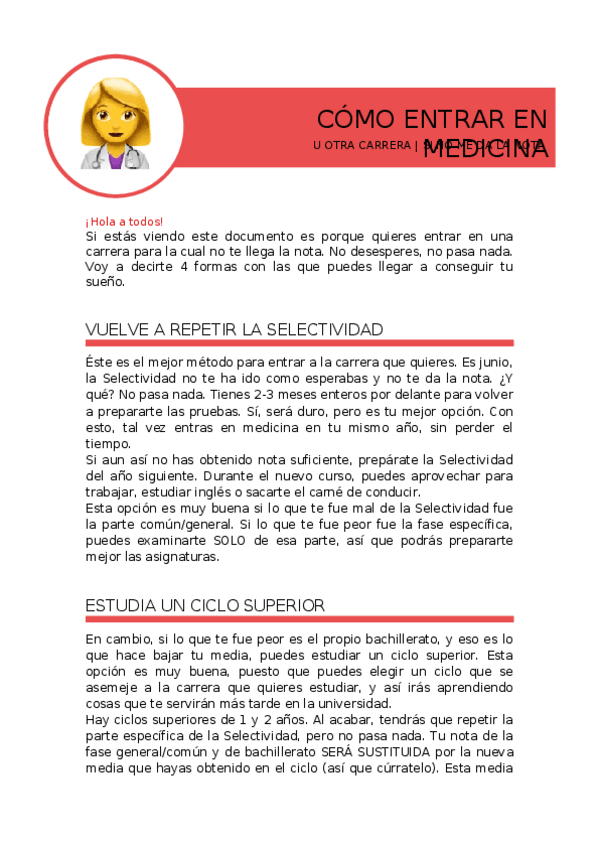 Miniatura del documento Cómo entrar en medicina.docx