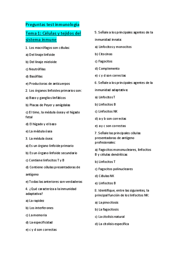 Miniatura del documento Tema 1 Celulas y tejidos del sistema inmune.pdf