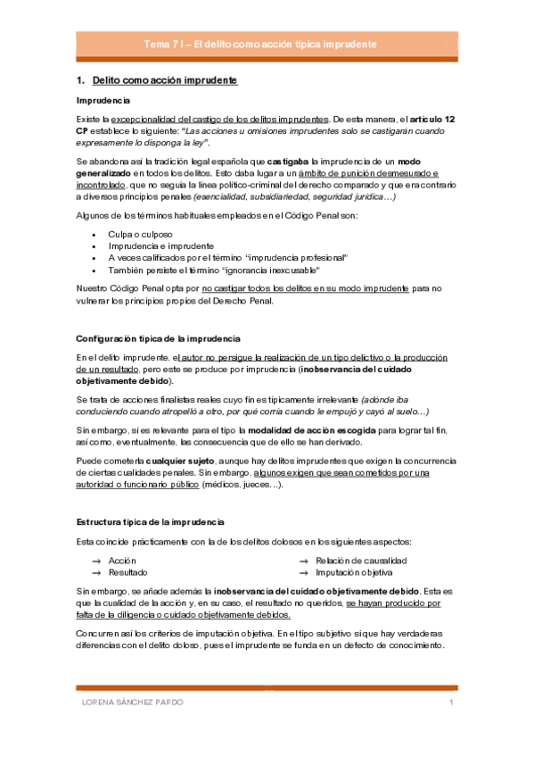 Miniatura del documento Tema 7 I - El delito como acción típica imprudente.pdf